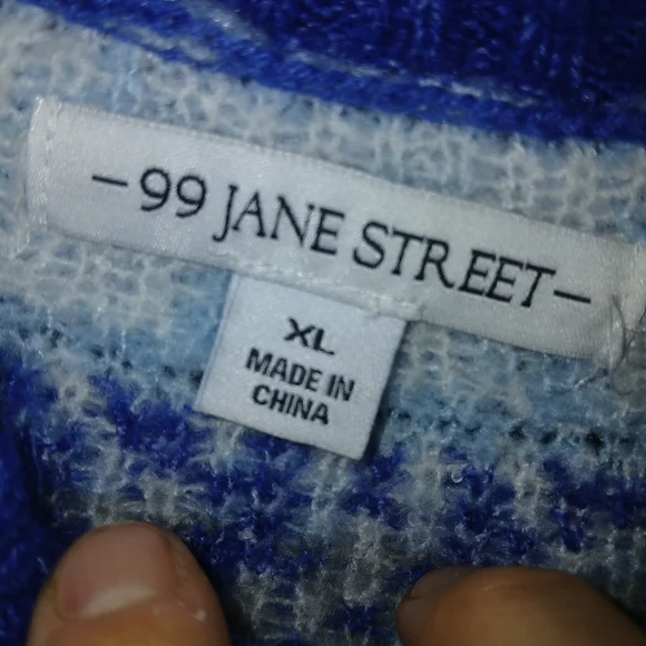 Blue Fair Isle Sweater By 99 Jane Street - Picture 2 of 6